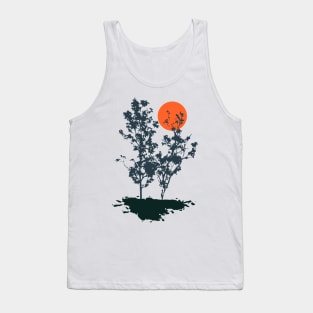 Minimalist Abstract Nature Art #37 Thin Shrubs or trees Tank Top